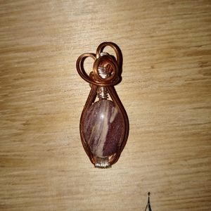 Wire wrapped jasper pendant